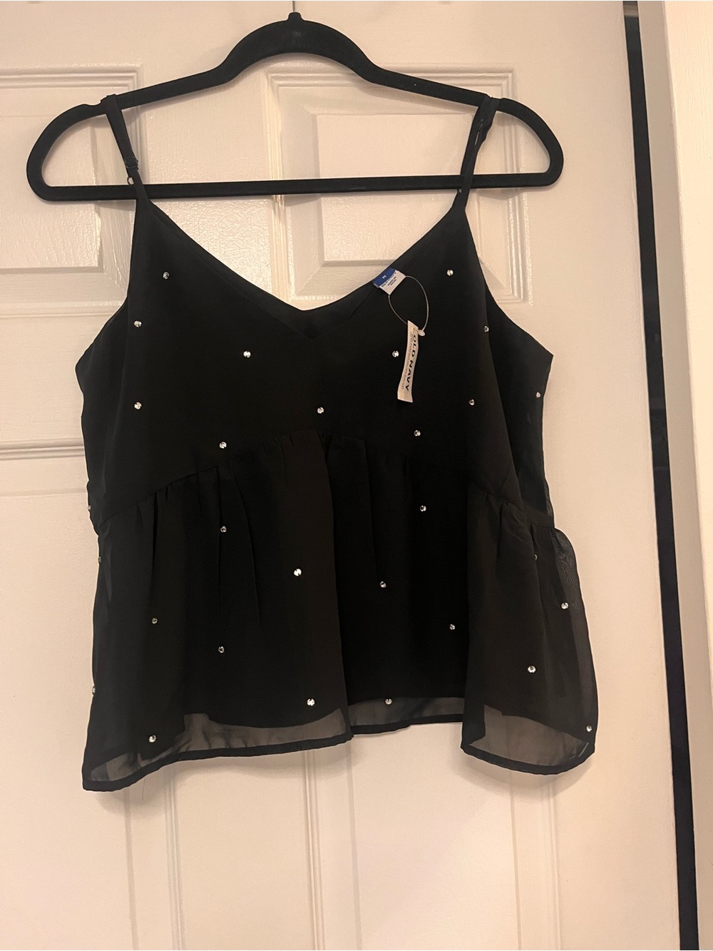 Old Navy Black beaded Spaghetti Strap Camisole M